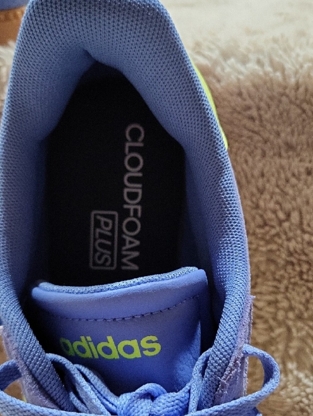 adidas Blue Suede Sneakers with Yellow Stripes - Picture 5 of 9